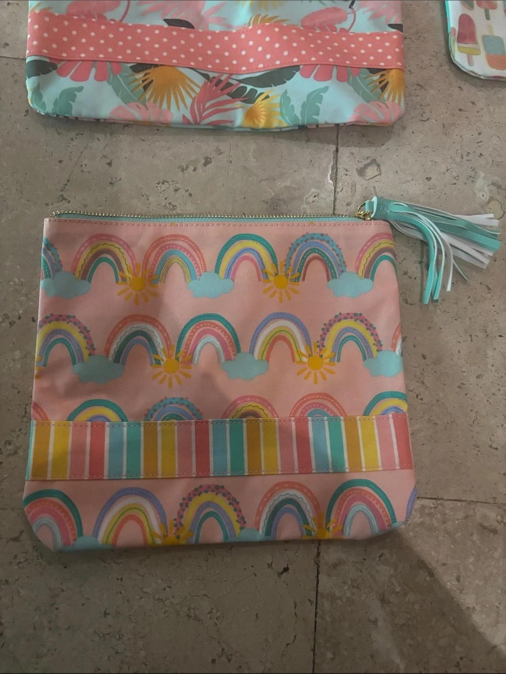 Matilda Jane Pink Aqua Rainbow & Floral Kids Accessory Set